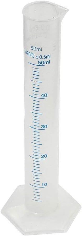 FliyeongPlastic Measuring Tube Liquid Graduated Measuring Test Tube Cylinder Measuring Cup for Lab Use 1PCS 50ml Transparent