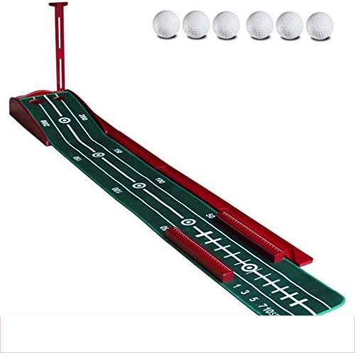 YGO Golf Putting Green Mat Hitting Mats Training Equipment 10ft Length – 2 Holes – Portable Mat with Auto Ball Return and Ruler for Indoor/Outdoor (Size : 300cm/10ft)