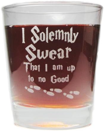 I Solemnly Swear That I Am Up To No Good - Engraved Hi-Ball Rocks Glass - 13 Oz - Permanently Etched