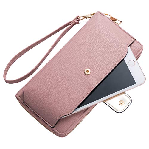Wristlet Wallet Purses Women Cellphone Pocket Clutch (MAUVE)
