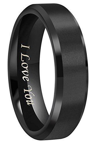 4mm/6mm/8mm black titanium wedding couple bands rings m…