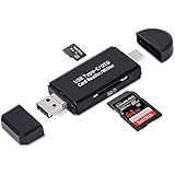 FLAGTOP 3 in 1 Memory Card Reader, Micro USB/USB/USB C to SDXC, SDHC, SD, MMC, RS-MMC, Micro SDXC, Micro SD, Micro SDHC Card