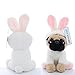 JoyAmigo Pug Stuffed Animal Dog Puppy Soft Cuddly Animal Toy in Easter Bunny Costumes - Super Cute Quality Rabbit Dog Plush Children Easter Basket Stuffers Decoration