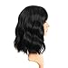 UQINZ Bob Curly Wigs with Bangs for Women Synthetic Wavy Hair Short Black Wig for Girls Cosplay Party Daily Holiday Gift Natural Looking