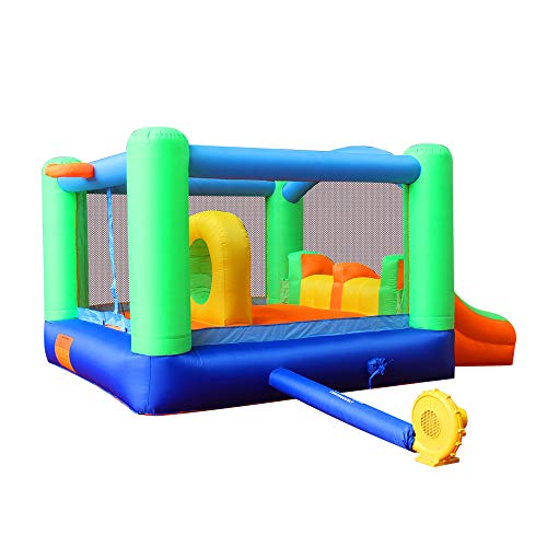 RETRO JUMP Inflatable Bounce House Slides Moonwalk Castle Kids Bouncy Playhouse for Birthday Party Gift with Blower