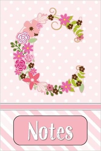 C Notes Cute Little Notebook With Floral Initial C On Pastel Pink