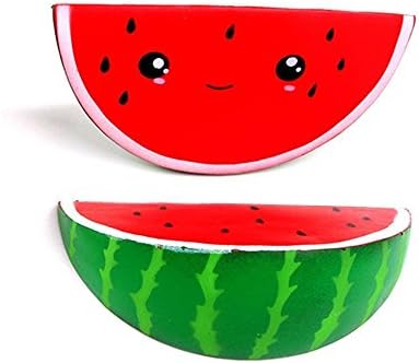 HIGH GRADE© Watermelon Smiley Face Squishy Slice Emoji Faces Kawaii Squishies Slow Rising