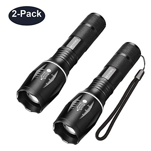 Flashlights, SKYROKU LED Handheld Flashlight, IP65 Water-Resistant, Portable, 5 Light Modes for Indoor and Outdoor with Magnetic Base(T6C 2PACK)