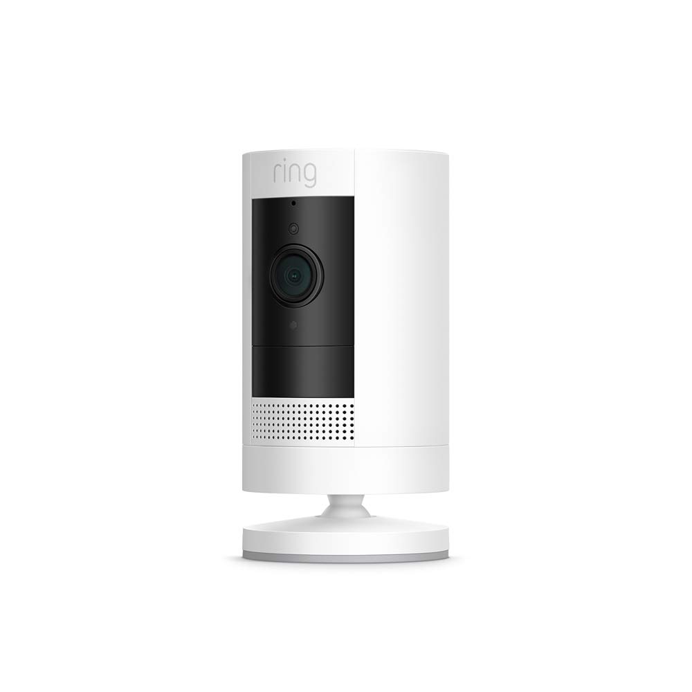 Ring Stick Up Cam Battery by Amazon | HD security camera with Two-Way Talk, Works with Alexa | With 30-day free trial of Ring Protect Plan | White