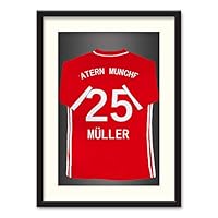 Athletes Jersey Theme Wall Art Black Framed Canvas Prints Home Decoration for Bedroom, Livingroom Ready to Hang - 23x31 inches