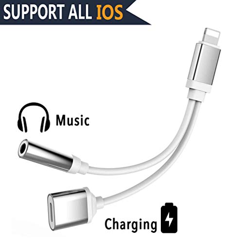 IMBCYL USB Cable Headphone Adapter for iPhone Adaptor Charger Cable Compatible for iPhone X/XS/XR/8P/8 and 3.5mm Audio Jack Connector Earphone Convertor Support Charge Suitable for iOS 12 System