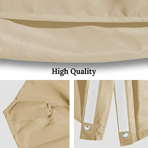 BenefitUSA Replacement Canopy Top Cover for 11.5' Rome Cantilever Patio Umbrella Outdoor Sunshade (Beige)