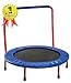 GYMENIST Kids Trampoline Portable & Foldable - 36 Inch. Durable Construction with Padded Frame Cover and Handle Bar - Red Blue (Red - Blue)