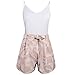 FANCYINN Women 2 Pieces White Crop Top and Short Pants with Belt Casual Style