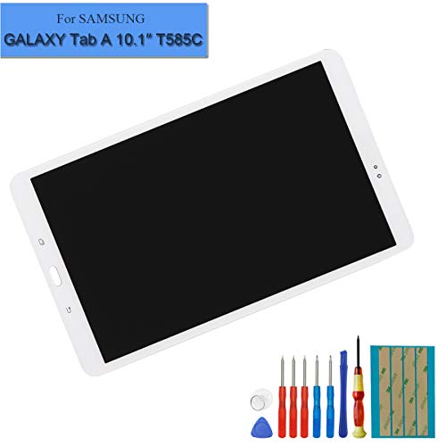 LCD Display Assembly Compatible with Samsung Galaxy Tab A 10.1 2016 SM-T580 T585 T587 Touch Screen Digitizer(White) + Tools