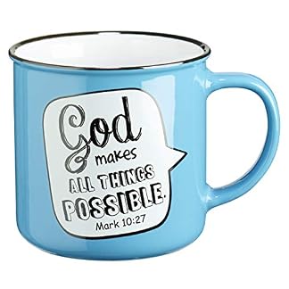 Christian Art Gifts Mug-All Things Possible-Speech Bubble-Turquoise (E