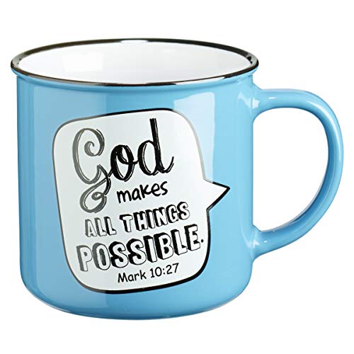 Christian Art Gifts MugAll Things PossibleSpeech BubbleTurquoise