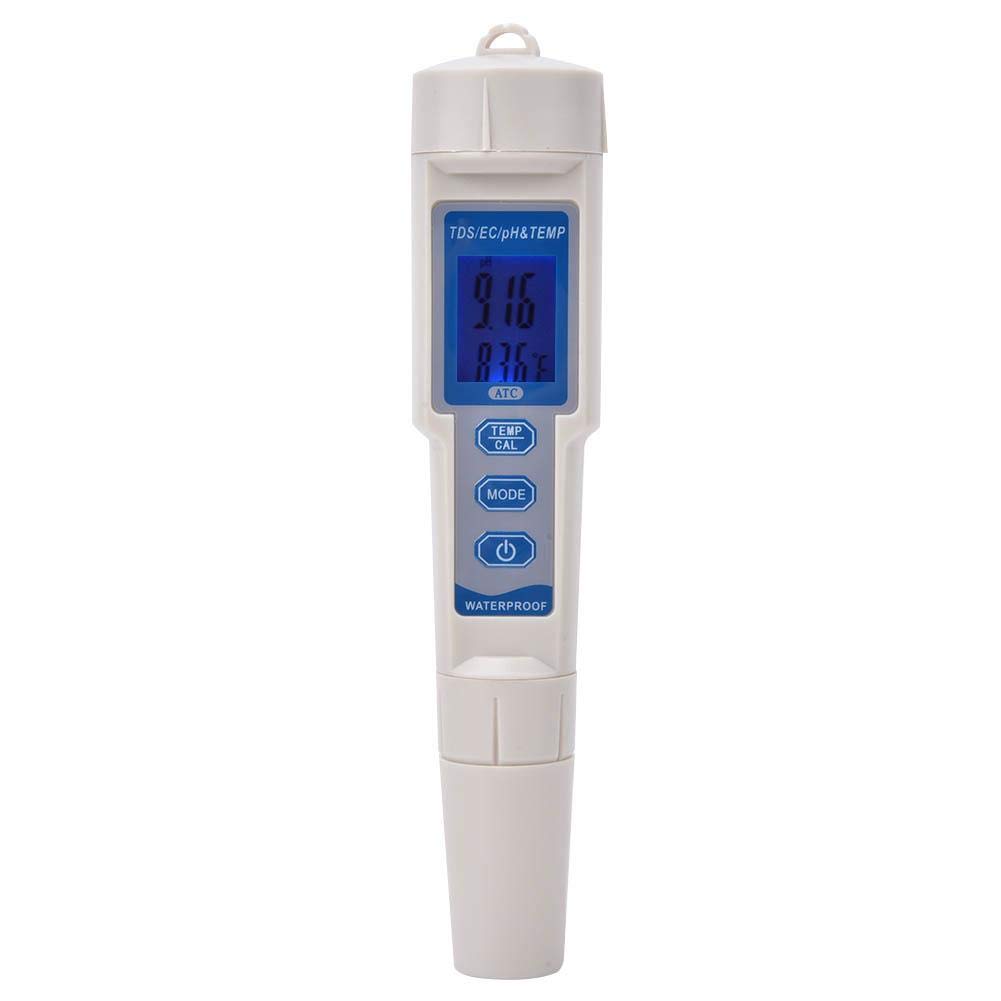 Hakeeta Water Testing Detector, Multifunctional Portable PH/EC/TDS/TEMP Digital Water Quality Tester, High Precision and Fast Response, For Drinking Water, Aquarium,Swimming Pool, Laboratory