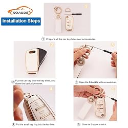Koaudb for Audi Key Fob Cover 3 Buttons TPU Soft