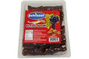 RAYKUSH ART SEHRAZAT GRAPE MOLASES With WALNUT (CEVIZLI SUCUK) 454GR - halal- Product of Turkey