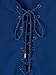 Persun Women Navy Lace Up Front Split Side Plain Blouse ,Blue ,X-Large