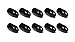 Interwebz 10 Pack 1/4 oz Tungsten Black Bullet Worm Weight for Bass Fishing Pitching and Flipping Sinker