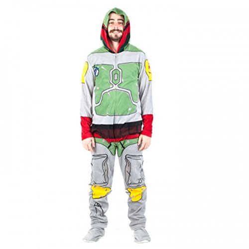 Star Wars 7 Boba Fett Full Body Union Suit Costume Pajamas - LIMITED EDITION (MEDIUM)