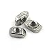Ideaker 50pcs Silver European Standard 30 Series Aluminum Slot Carbon Steel Half Round Roll in Sliding T Slot Nut with M6 Thread