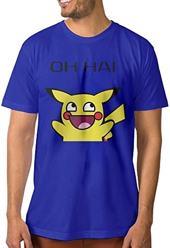 Candi Men's Cute Pika Character Tshirt T Shirts Trendy Casual RoyalBlue Size S