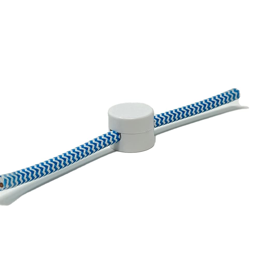 Wall and Ceiling Pins White / Black for Textile Cables Pack of 5 Made in Italy (White)