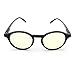 J+S Blue Light Blocking Glasses for Women Men | Anti Eyestrain Headache Glare 400UV from Computer/Gaming/TV/Phones (Mana LCD lens - Round | Black Frame)