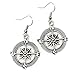 Steampunk Nautical Pirate Compass Earrings Pendant Charm Dangle in Antique Style