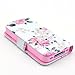 iphone 4 Case,iphone 4S Case, Welity Cute Fashion Pink Flowers Graphic Magnetic Snap Wallet Flip PU Leather With Stand Cover Case for Apple iPhone 4/4S/4G and one gift
