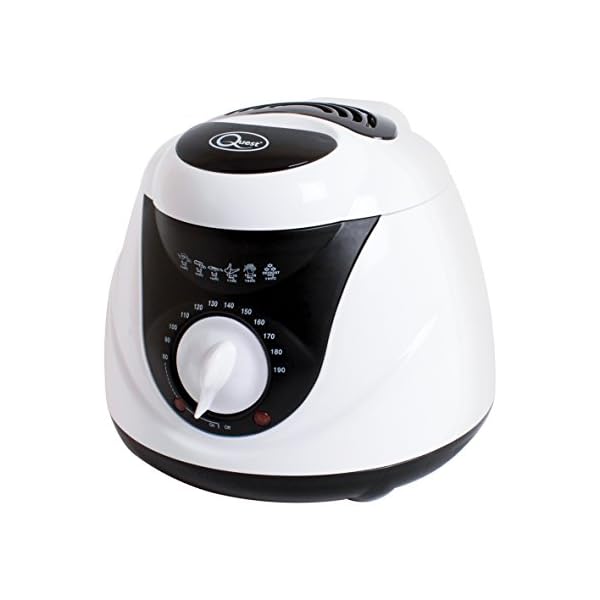 Quest 35150 1L Deep Fat Fryer / Non-Stick Basket With Removable Handle / 900 Watt / Easy Clean / Compact Design / White…