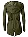 LE3NO Womens Military Anorak Safari Jacket with Pockets,L3NWJC872_OLIVEGREEN,Medium