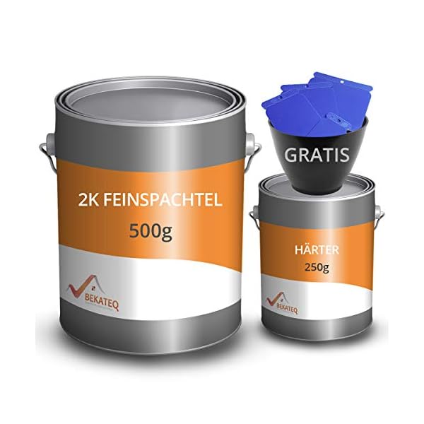 BEKATEQ Feinspachtel BK-110EP 2K Epoxidharz, 0,75 kg l Spachtelmasse für Boden, Auto & Boot l Risse & Löcher auffüllen I…