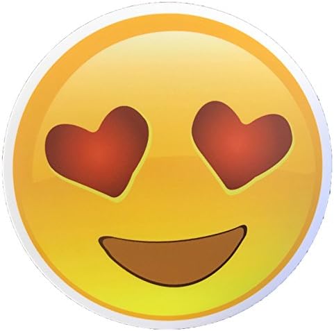 Large Emoji Stickers 4" Premium Thick Durable Weather Resistant Vinyl for Indoor or Outdoor Use (Love Face Emoji)