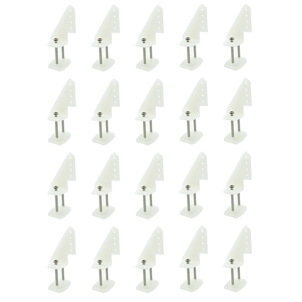 Photo 1 of 20PCS Plastic Control Horn 4 Hole Control Horn with Screws for RC Airplane Plane Helicopter DIY Model Toy Parts (M2x18mm)