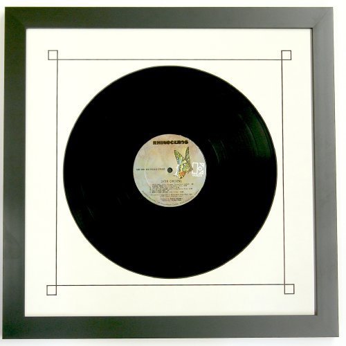 10" Vinyl Record Frame with White Mat Design (Black Trim) and Solid Wood Black Frame