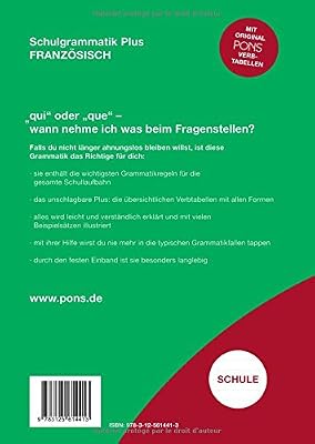 Pons Schulgrammatik Plus Franzosisch Umfassend Nachschlagen