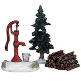 Lemax Village Collection Water Pump, Tree and Firewood Set of 3 #34953