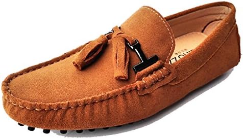 TDA Men's New Tassel Suede Driving Loafers Penny Boat Shoes