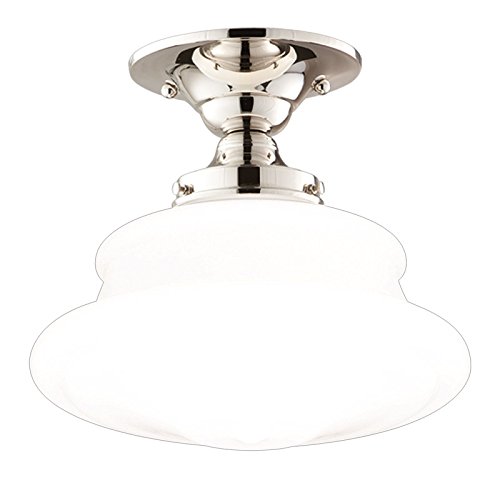 Hudson Valley Lighting3412F-PN One Light Semi Flush Mount from The Petersburg Collection, 13", Polished Nickel