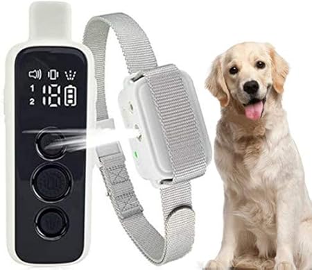 ULTPEAK Collar Antiladridos, Collar Adiestramiento Perros Remoto 3 en 1, Aspray Recargable para Perros y Collares con Sonido