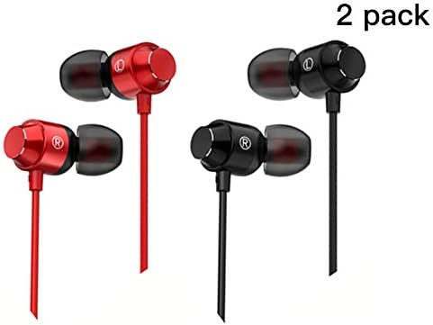 GEESHIDA 2 Packs Magnetic Headphones with Microphone Stereo Sound Noise Isolation Tangle Free Wholesale 3.5mm Electronics Wired Headphones (Earphones/Earbuds/Headset), MP3 Walkman