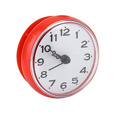 Atyhao Wall Clock Waterproof Suction Wall Window Mirror Bath Shower Clock Bathroom Accessories Easy to Read Home Office Classroom School Clock(1#)