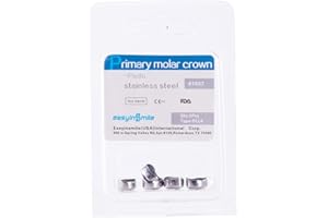 Smileheven Dental Molar Metal Crowns Stainless Steel Chewing Function Dental Primary Metal Crowns Pack of 5(DLL4)