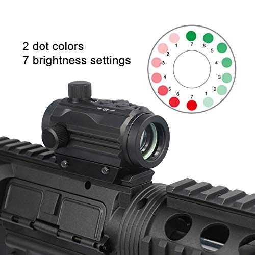 Twod 1x22mm 5 MOA Red Green Dot Sight,Reflex Holographic Tactical Scope Dual Color Illuminated Compact Micro Red/Green Reticle with Circle Dot Micro Rifle Scope Fits 21mm Picatinny Rail Mount - Thumbnail 2