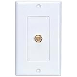 Wired Home WP-1F Cable TV Wallplate Single F Connector White
