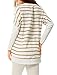 Allegra K Women Dolman Sleeves Paneled Stripes Loose Tunic Top Brown L